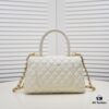 Medium White Chanel Flap Bag with Unique Design, Dual Carry Tote or Shoulder Style, Exquisite Craftsmanship