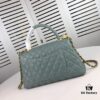 Medium Haze Blue Chanel Bag 💥 Unique Design Flap Shoulder & Top Handle Handbag, Premium Imported Full-Grain Calfskin, Lychee Texture, Upgraded Gold-Tone Hardware, Handcrafted by Master Artisans
