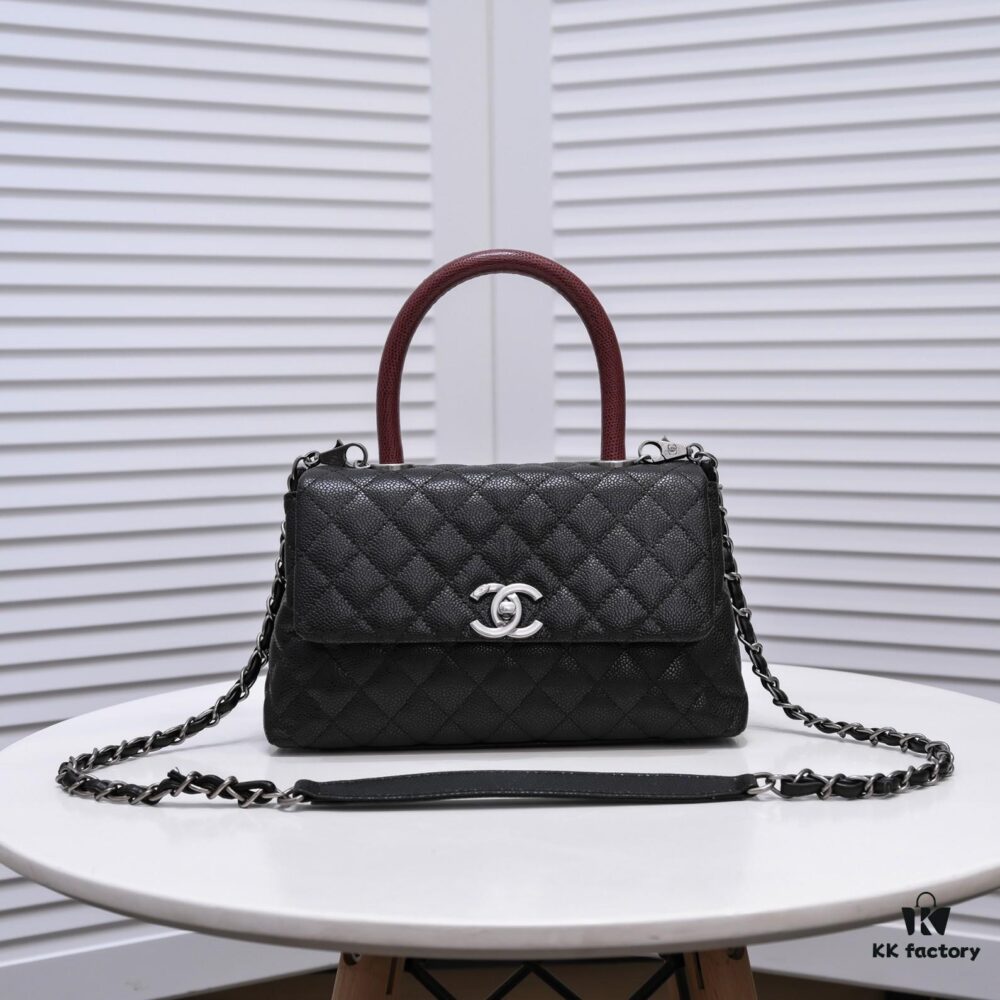 Chanel Unique Design Flap Bag with Shoulder and Top Handle - Dual Carry Style