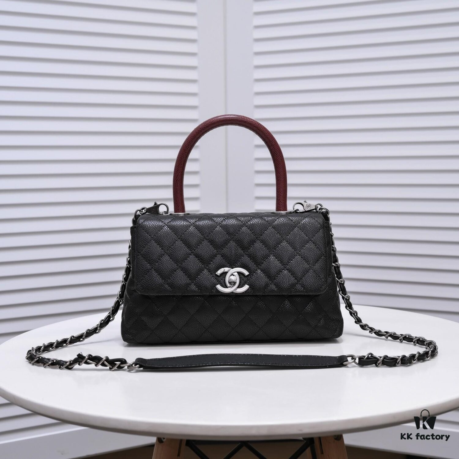 Chanel Unique Design Flap Bag with Shoulder and Top Handle - Dual Carry Style