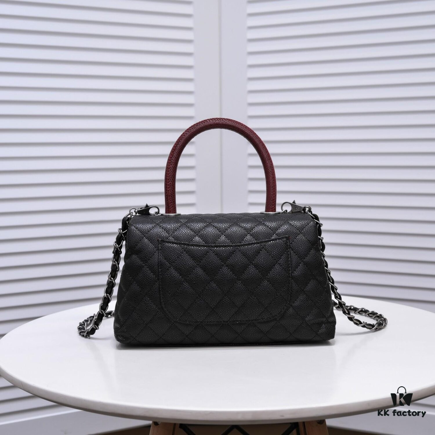 Chanel Unique Design Flap Bag with Shoulder and Top Handle - Dual Carry Style