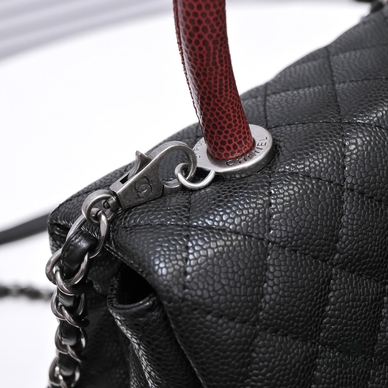 Chanel Unique Design Flap Bag with Shoulder and Top Handle - Dual Carry Style