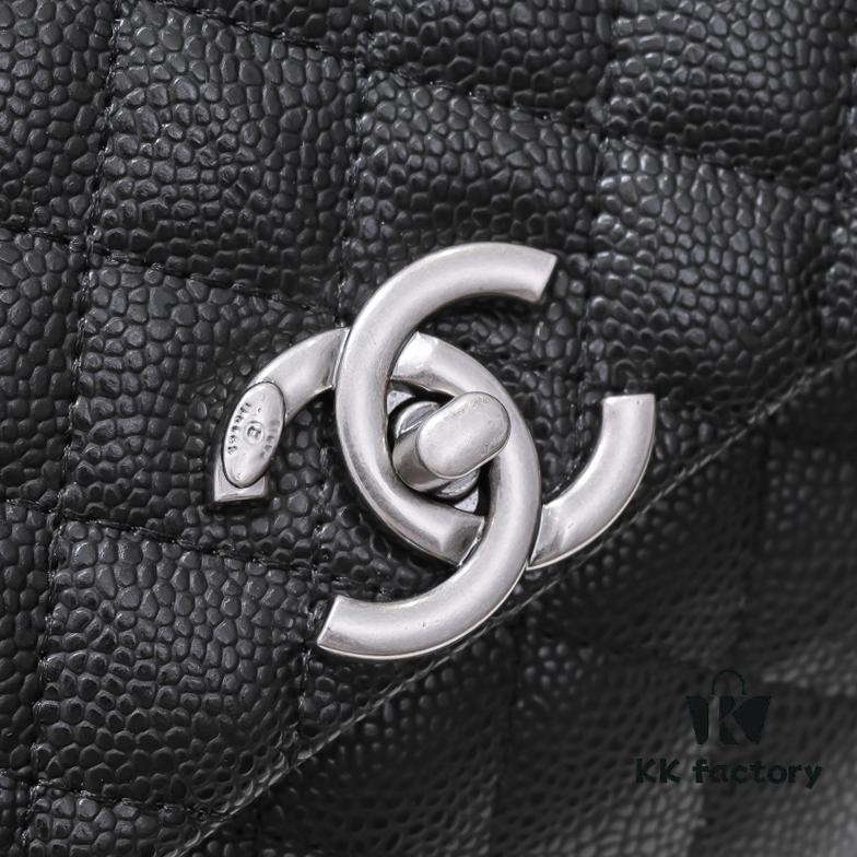 Chanel Unique Design Flap Bag with Shoulder and Top Handle - Dual Carry Style