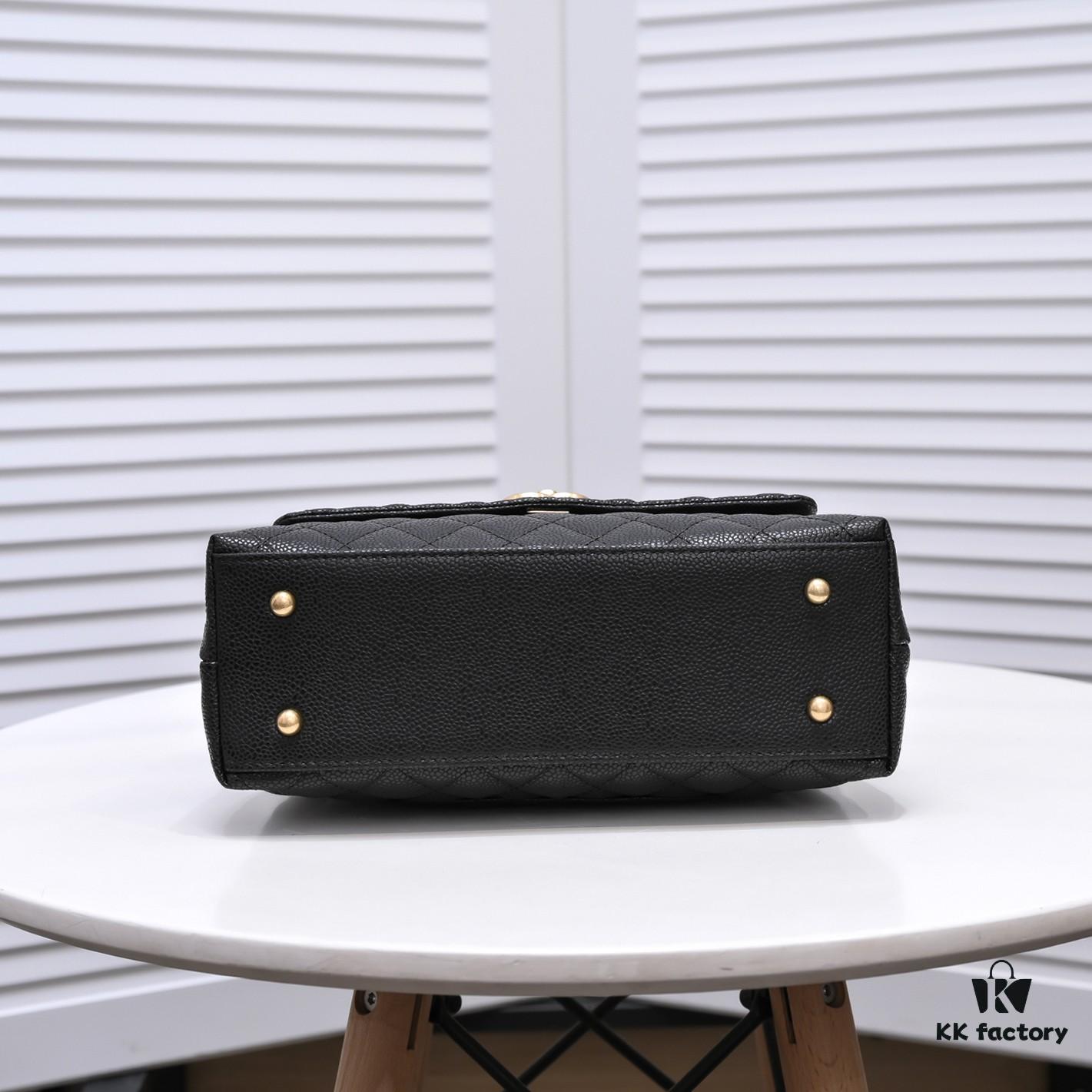 Chanel Unique Design Flap Bag with Shoulder and Top Handle – Dual Carry Style