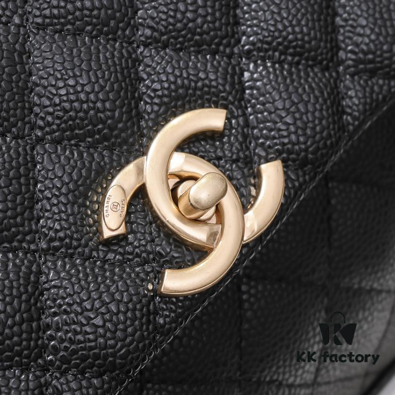 Chanel Unique Design Flap Bag with Shoulder and Top Handle – Dual Carry Style