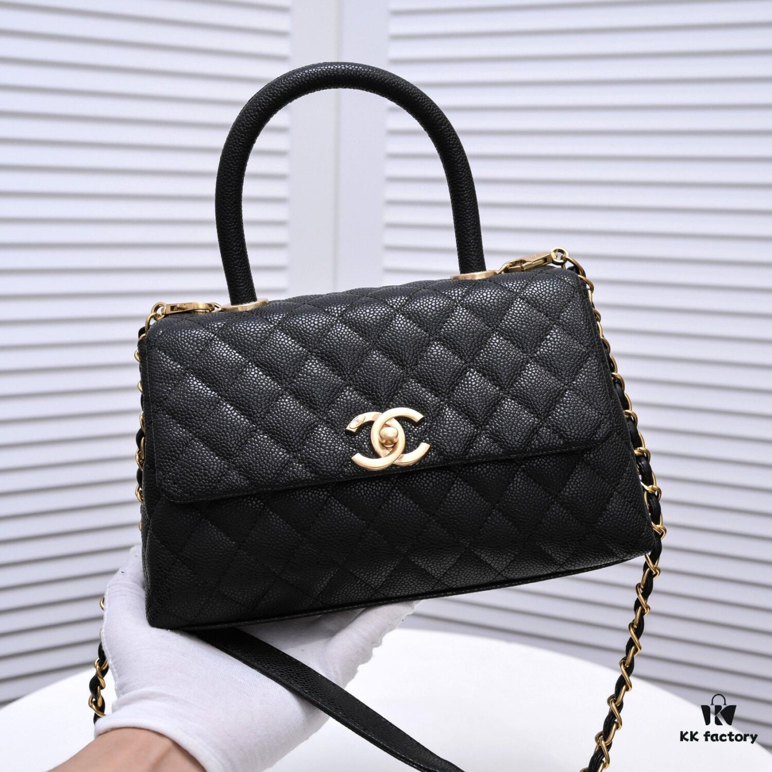 Chanel Unique Design Flap Bag with Shoulder and Top Handle – Dual Carry Style