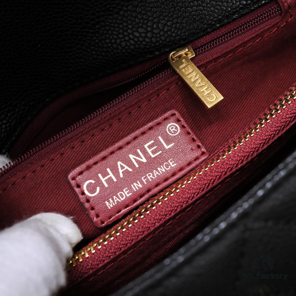 Chanel Unique Design Flap Bag with Shoulder and Top Handle – Dual Carry Style