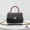 Chanel Unique Design Flap Bag with Shoulder and Top Handle, Dual Carry Style, Premium Imported Full-Grain Calfskin, Quilted Texture, Upgraded Luxury Gold-Tone Hardware, Handcrafted by Master Artisans