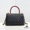 Chanel Unique Design Flap Bag with Shoulder and Top Handle, Dual Carry Style, Premium Imported Full-Grain Calfskin, Quilted Texture, Upgraded Luxury Gold-Tone Hardware, Handcrafted by Master Artisans