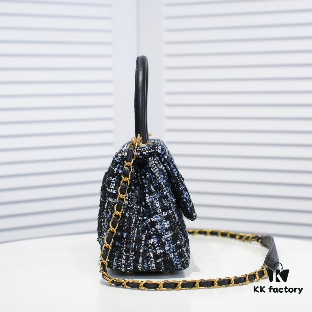 Chanel 20 Early Autumn New Arrival 💥 Unique Design Flap Bag with Shoulder and Top Handle Dual Carry Options 🙌 Premium Imported Sequined Tweed! Ⓜ One-of-a-Kind Material Paired with Upgraded Full Imported Gold-Tone Hardware 💍💍💍 Crafted by Master Artisans 😜 Pure Handmade Excellence 😏 An Elegant You Deserves a High-End Chanel Bag That Radiates Grace and Glamour 💃 Timeless Fashion Model No.: 92991 Size: 26*16*9cm