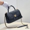 Chanel Unique Design Flap Bag with Chain Strap, Dual Carry (Shoulder & Handheld), Camellia Pattern, Premium Imported Lamb Leather, Upgraded Full Gold-Plated Hardware
