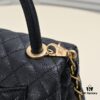 Large Black Chanel Unique Design Flap Bag – Dual Carry Shoulder and Handheld, Premium Top-Layer Imported Calfskin with Quilted Texture, Luxurious Gold-Tone Hardware