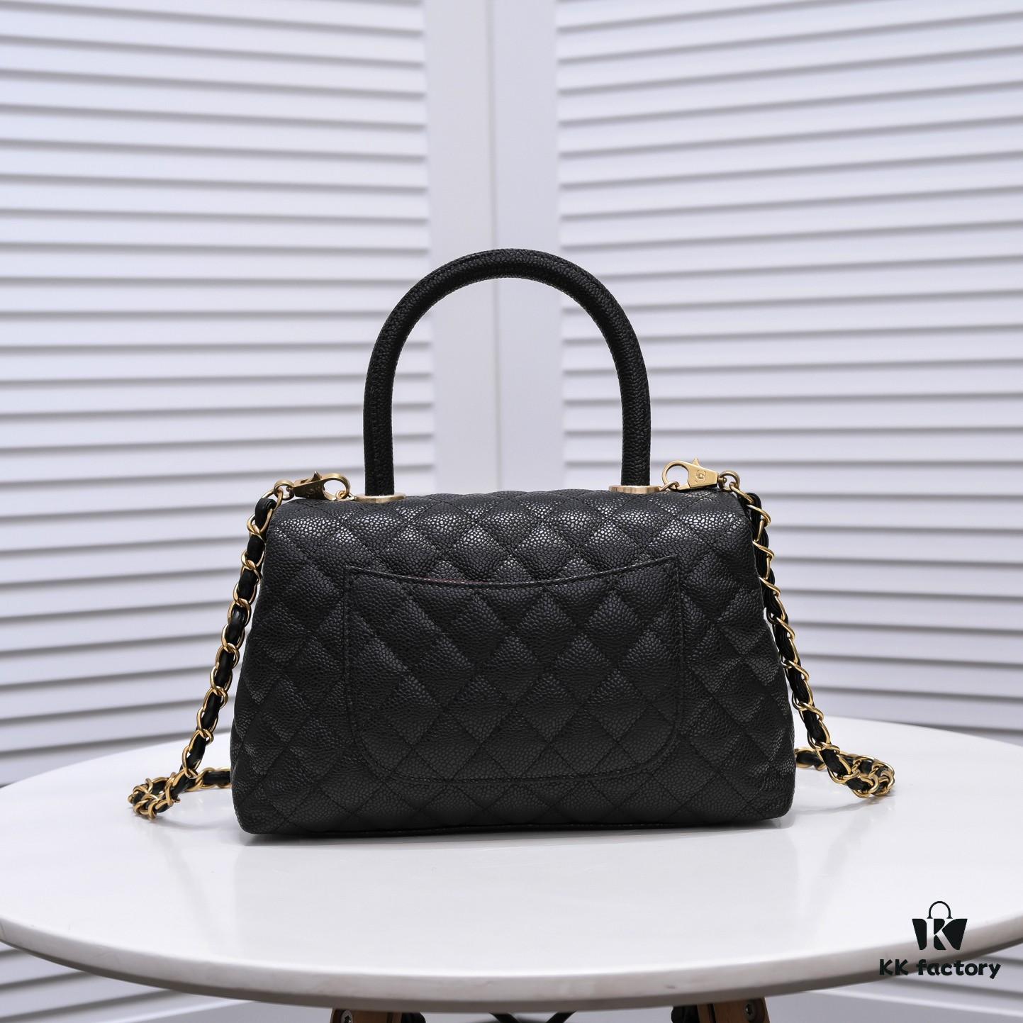 Chanel Unique Design Flap Bag with Shoulder and Top Handle – Dual Carry Style