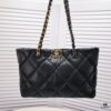 Mini CHANEL 22B 19BAG Tote Black Gold Italian First-Class GR Lamb Leather