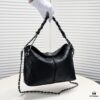 Vintage Chanel Black and Silver Shoulder Tote