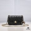 Chanel Hot-Selling Metal CF Mini Flap Bag with Hollow Woven Rope and Gold Ball Detail