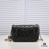 Chanel Hot-Selling Metal CF Mini Flap Bag with Hollow Woven Rope and Gold Ball Detail