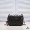 Chanel Hot-Selling Metal CF Mini Flap Bag with Hollow Woven Rope and Gold Ball Detail