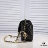 Chanel Hot-Selling Metal CF Mini Flap Bag with Hollow Woven Rope and Gold Ball Detail