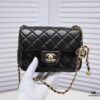 Chanel Hot-Selling Metal CF Mini Flap Bag with Hollow Woven Rope and Gold Ball Detail