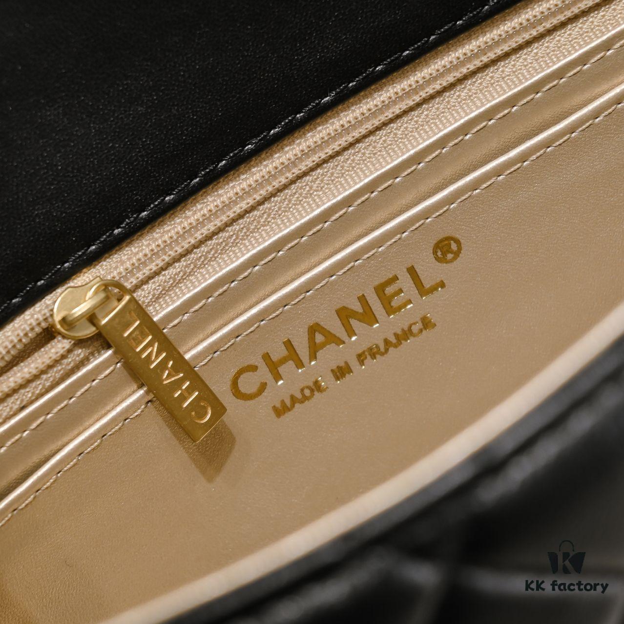Chanel Hot-Selling Metal CF Mini Flap Bag with Hollow Woven Rope and Gold Ball Detail