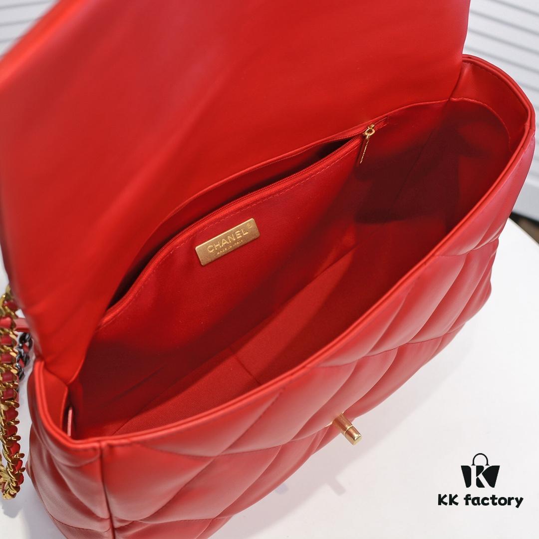 Large Red Chanel Latest Bestseller Now Available, Huge Size, Synchronized with Counter, Imported Cowhide, Extremely Soft Touch