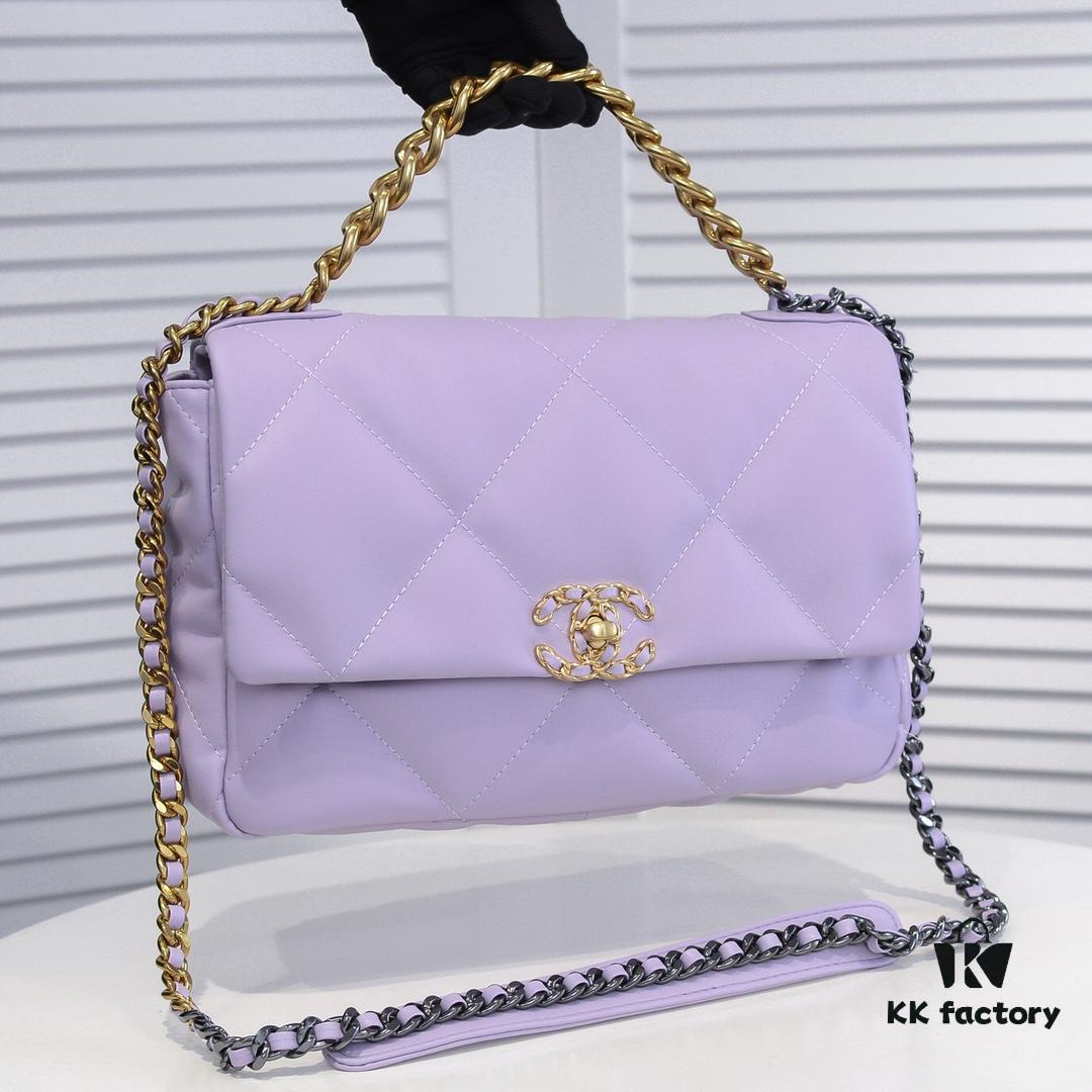 Purple Medium-Sized Chanel Latest Bestseller Release 📣📣 Synchronized with Counter, Premium Imported Calfskin Leather 🐂, Extremely Soft Texture