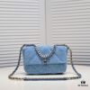 Chanel 22p Spring-Summer Collection New 19Bag Denim Light Blue Sand Silver Hardware