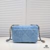 Chanel 22p Spring-Summer Collection New 19Bag Denim Light Blue Sand Silver Hardware