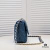 Chanel 22p Spring-Summer Collection Denim Bag in Light Blue with Silver-Tone Hardware