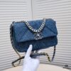 Chanel 22p Spring-Summer Collection Denim Bag in Light Blue with Silver-Tone Hardware