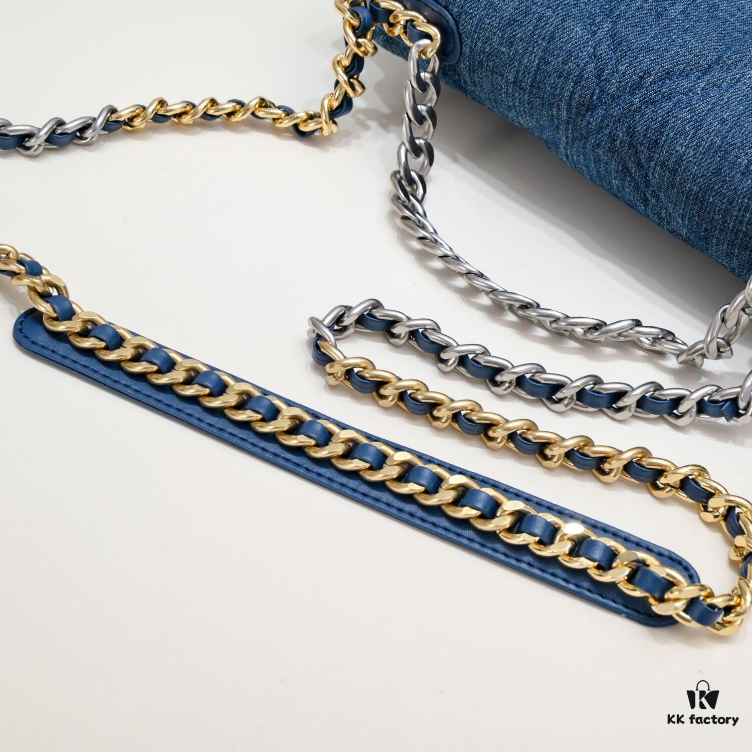 Chanel 22p Spring-Summer Collection Denim Bag in Light Blue with Silver-Tone Hardware