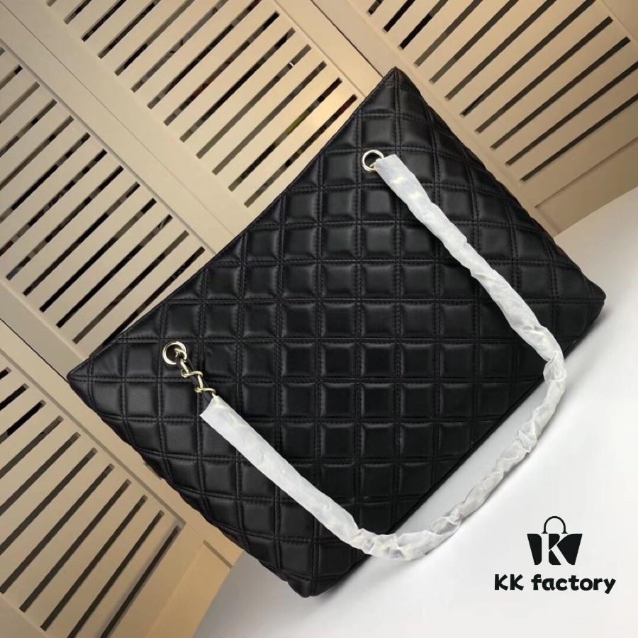 Chanel Robot Pendant Zipper Tote Bag Soft Lambskin Shopping Bag with Double C Logo