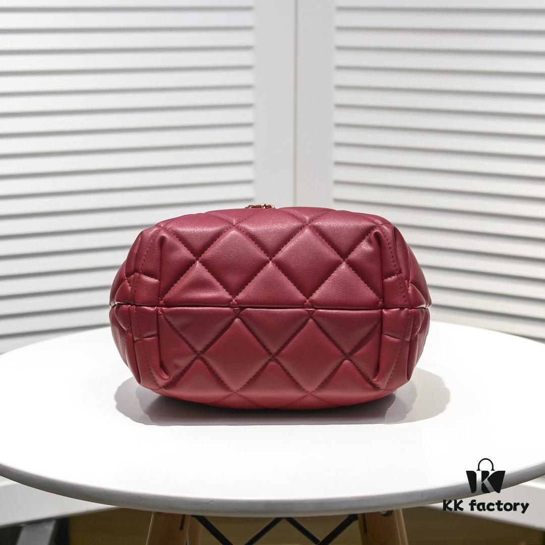 Large CHANEL 2020 New Arrival Double C Chain Drawstring Mini Bucket Bag