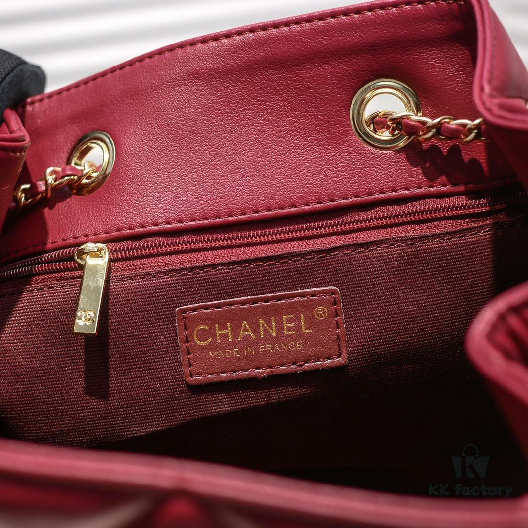 Large CHANEL 2020 New Arrival Double C Chain Drawstring Mini Bucket Bag