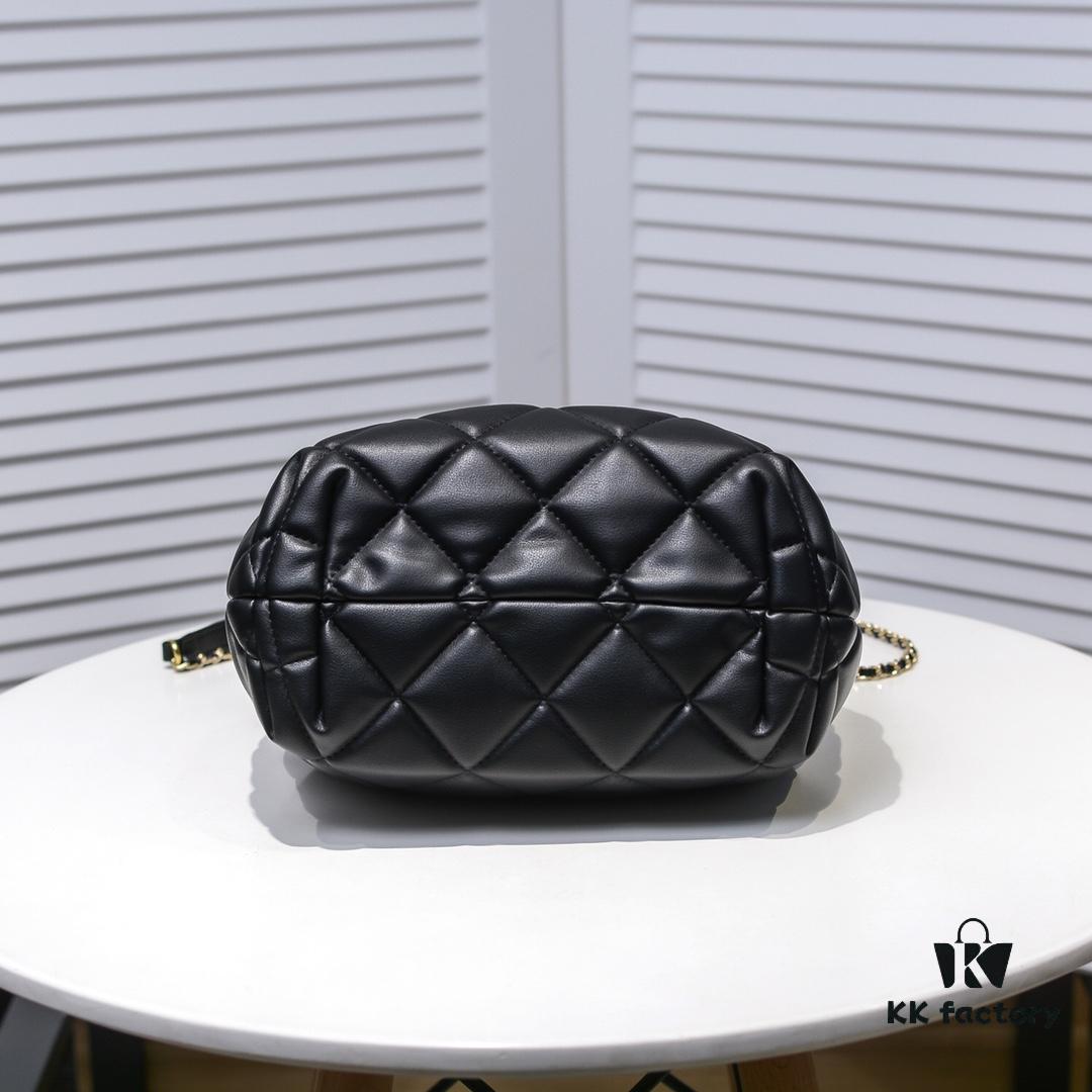 Large CHANEL 2020 New Arrival Double C Chain Drawstring Mini Bucket Bag