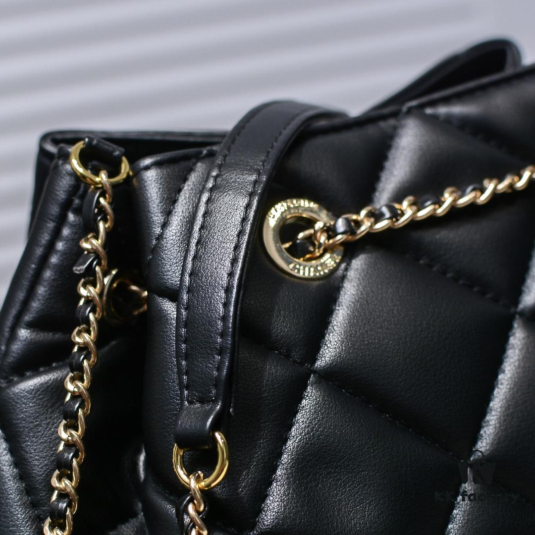 Large CHANEL 2020 New Arrival Double C Chain Drawstring Mini Bucket Bag