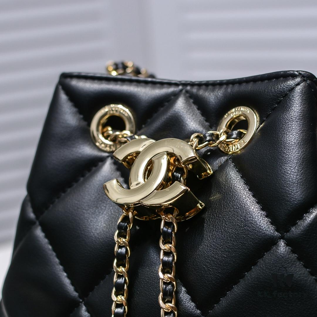 Small CHANEL: 2020 New Arrival Double C Chain Drawstring Mini Bucket Bag