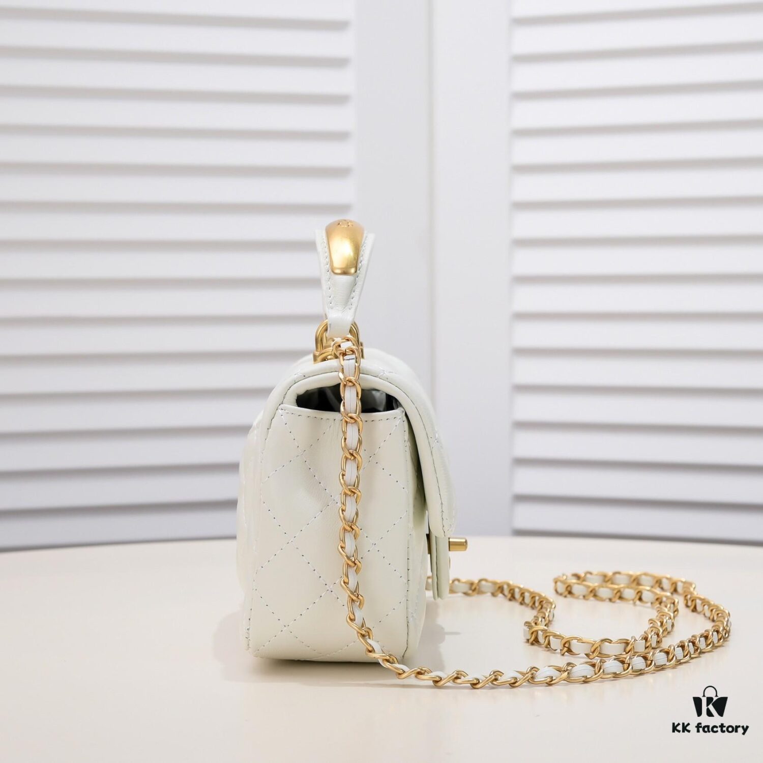 Chanel 22B Latest Mini CF Handle with Hardware Accents, New AS2431 Classic Quilted Flap Bag