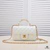 Chanel 22B Latest Mini CF Handle with Hardware Accents, New AS2431 Classic Quilted Flap Bag