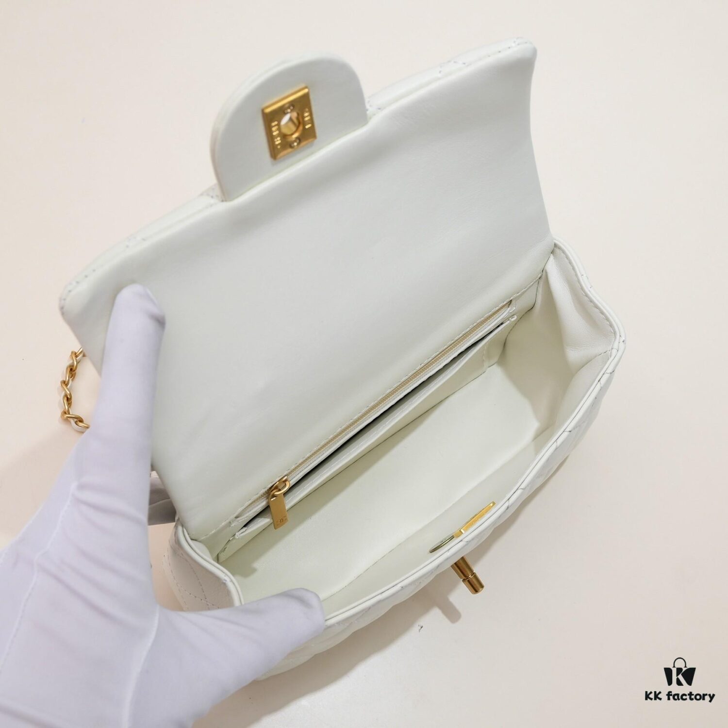 Chanel 22B Latest Mini CF Handle with Hardware Accents, New AS2431 Classic Quilted Flap Bag