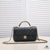 Chanel 22B Latest Mini CF Handle with Hardware Accents, New AS2431 Classic Quilted Flap Bag