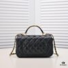 Chanel 22B Latest Mini CF Handle with Hardware Accents, New AS2431 Classic Quilted Flap Bag