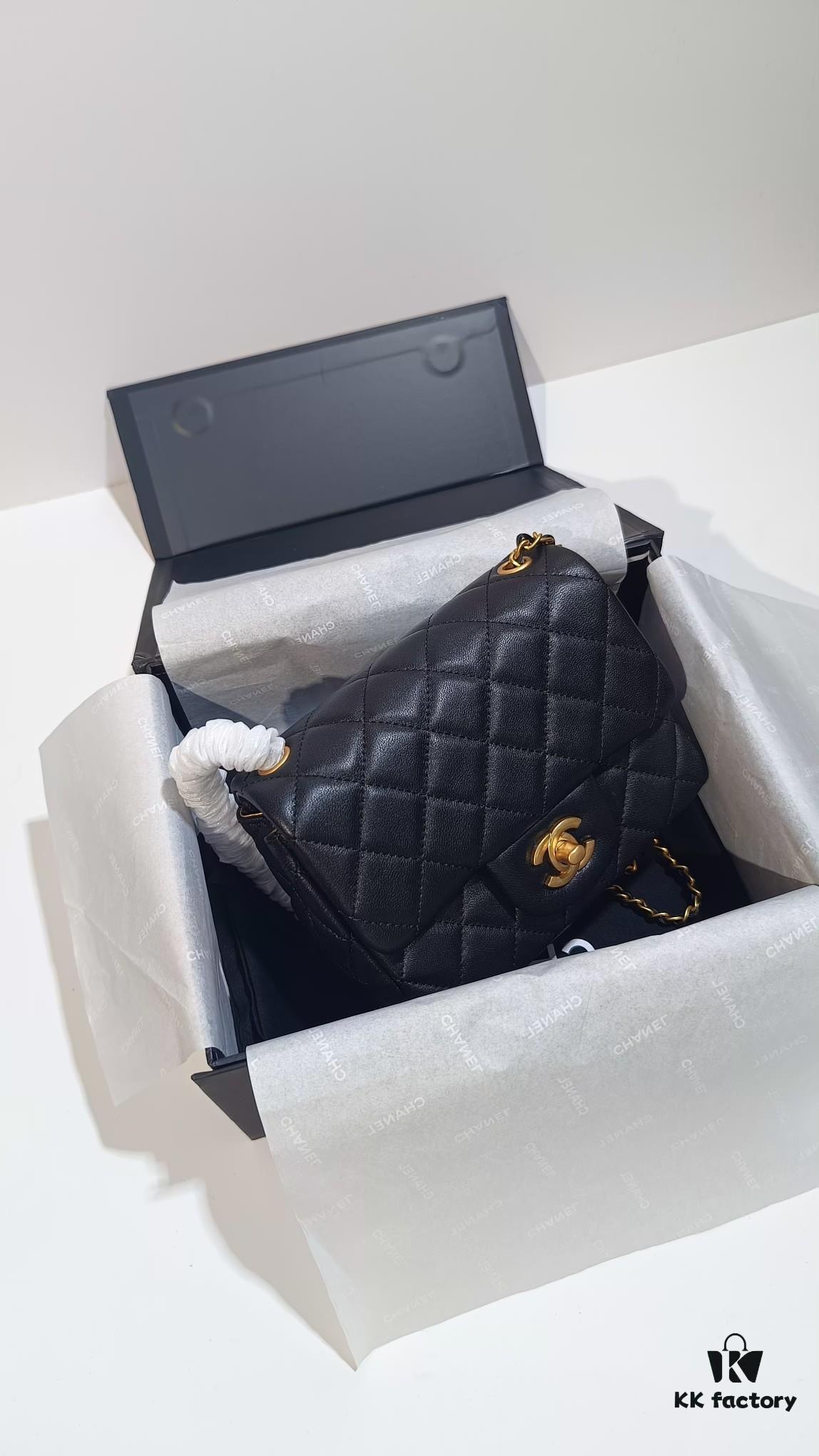 CHANEL France Boutique Collection Metal CF Bag with Golden Beads - Large and Small Sizes