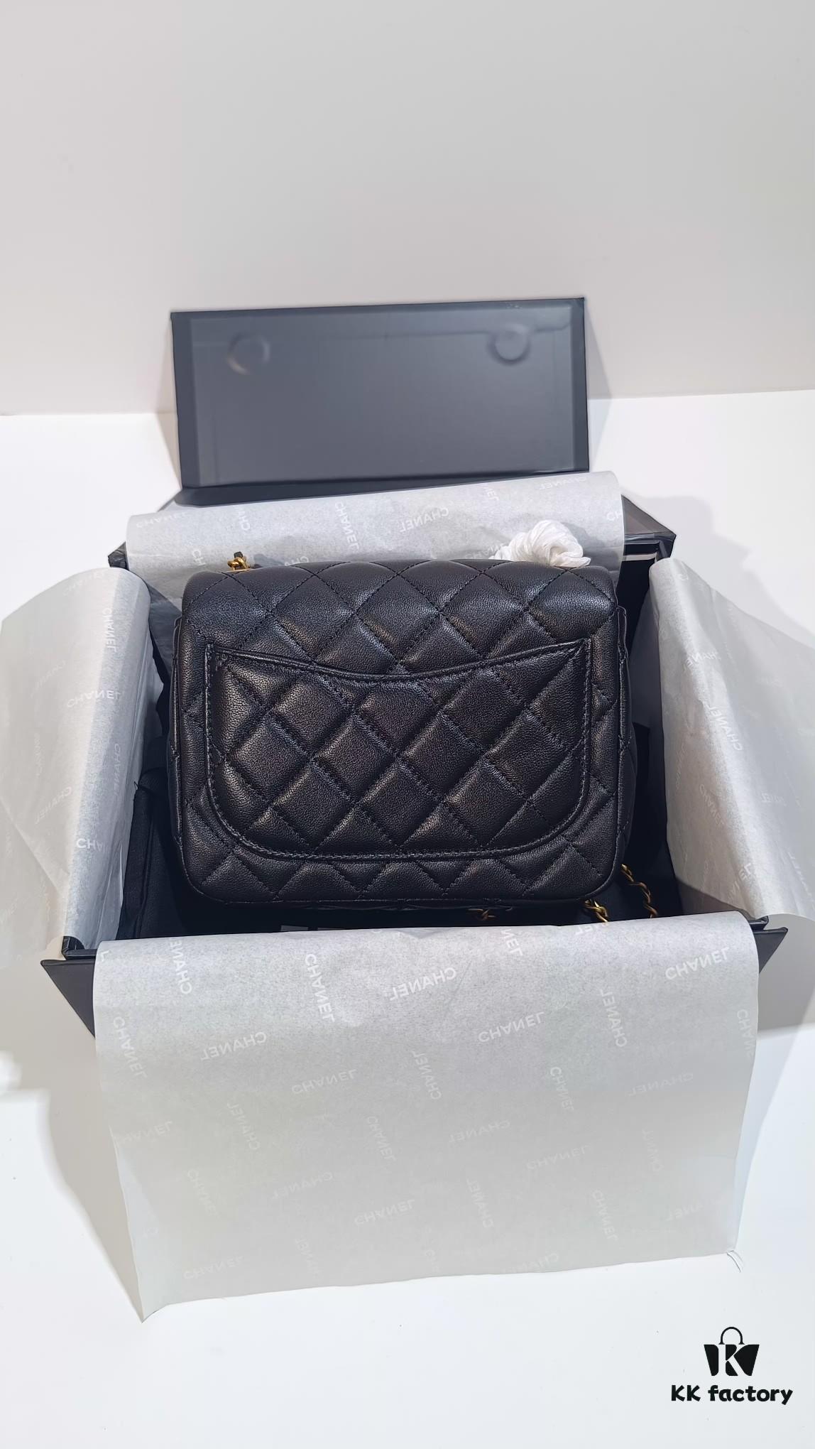 CHANEL France Boutique Collection Metal CF Bag with Golden Beads - Large and Small Sizes