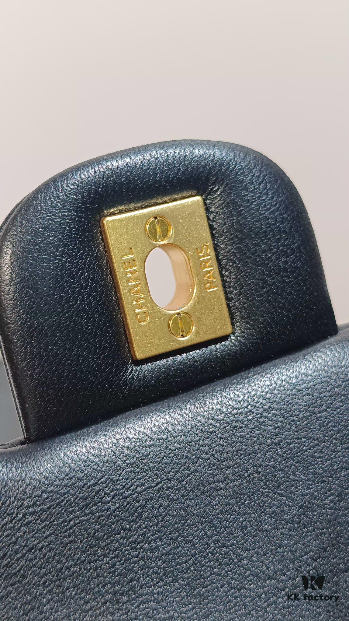 CHANEL France Boutique Collection Metal CF Bag with Golden Beads - Large and Small Sizes