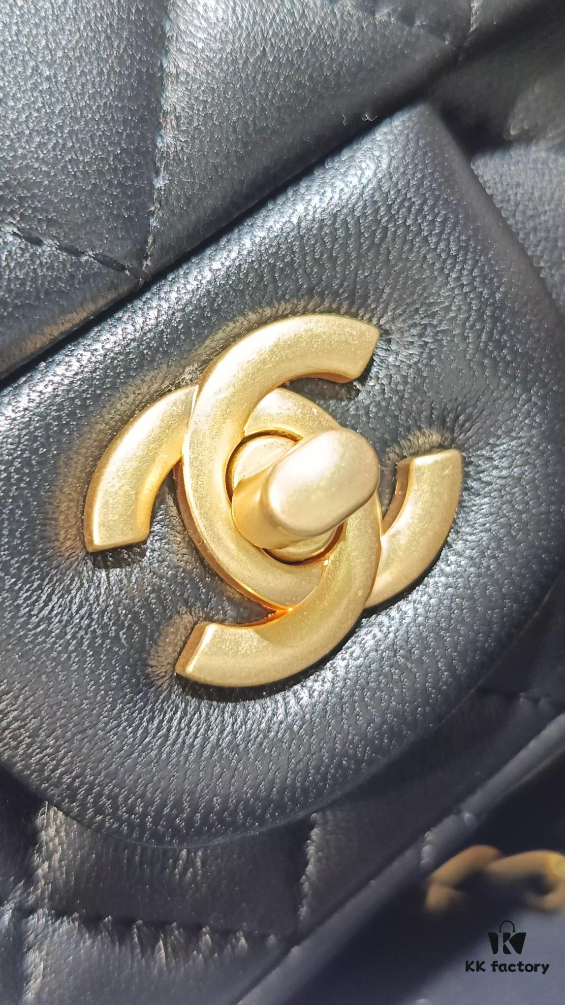 CHANEL France Handcrafted Luxury Metal CF Bag with Golden Beads - Large and Small Sizes Available