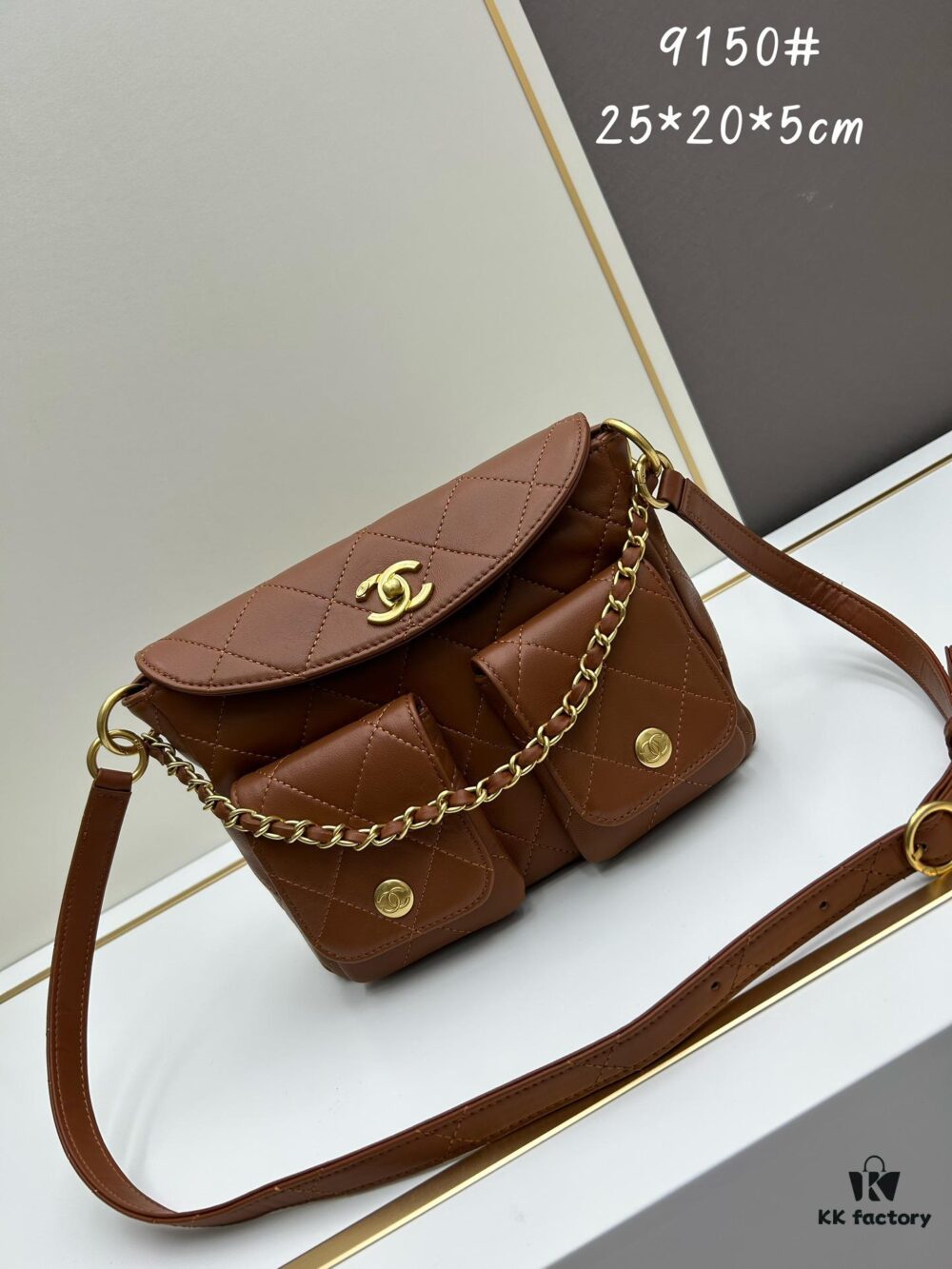 Upgraded Lamb Skin 24P 👑 Chanel 24P This Season's Dark Horse Hobo Hippie Bag