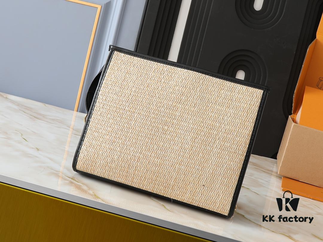 Upgraded Original M81366 Black and Caramel Cosmetic Pouch with Chain