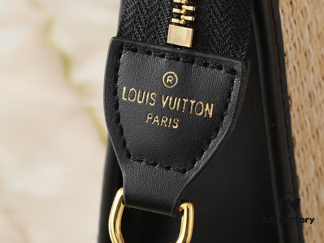 Upgraded Original M81366 Black and Caramel Cosmetic Pouch with Chain